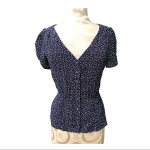 J.Crew Navy Short Sleeve Star Print Blouse